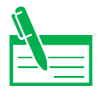 Logo du paiement par chèque de couleur verte